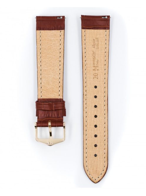 Hirsch Duke borjúbőr óraszíj, aranybarna, 20/18L