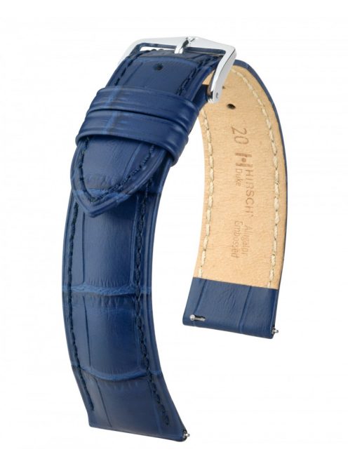 Hirsch Duke borjúbőr óraszíj, kék, 18/16M