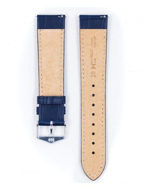 Hirsch Duke borjúbőr óraszíj, kék, 22/20L
