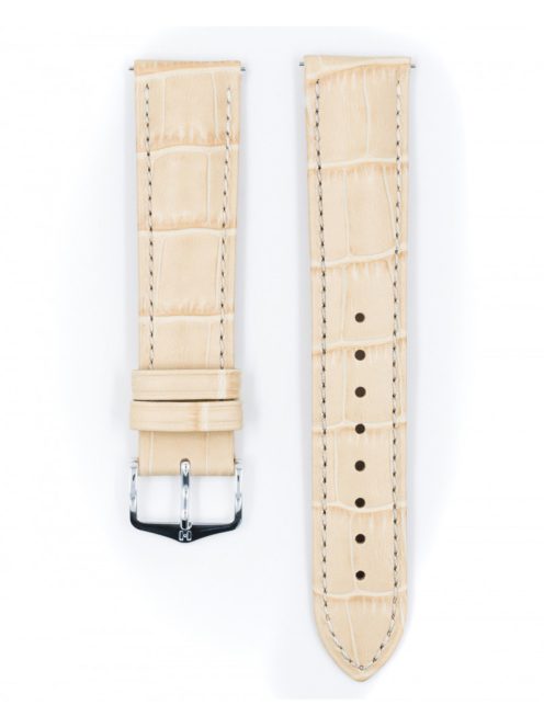 Hirsch Duke borjúbőr óraszíj, beige, 22/20L