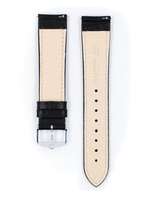 Hirsch Duke borjúbőr óraszíj, fekete, 24/22XL