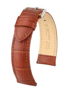 Hirsch Duke borjúbőr óraszíj, aranybarna, 22/20XL