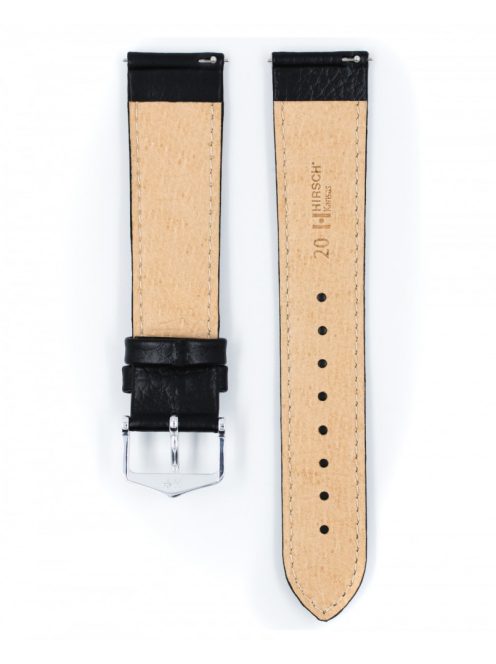 Hirsch Kansas borjúbőr óraszíj, fekete, 18/16L
