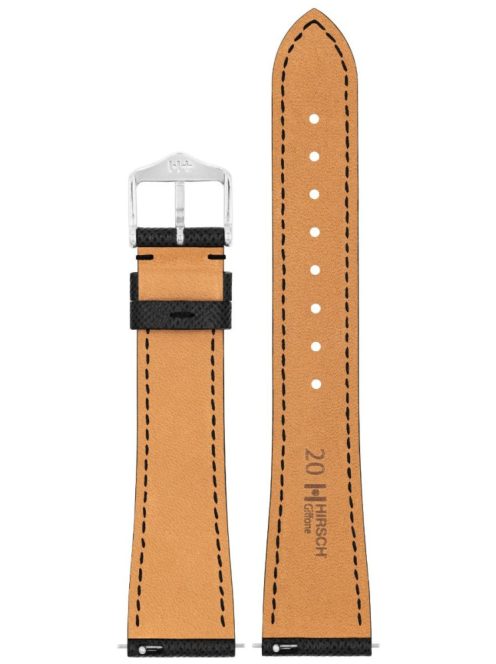 Hirsch Giffone borjúbőr óraszíj, fekete 22/20L