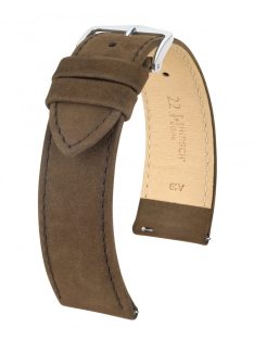   Hirsch Osiris Nubuck borjúbőr óraszíj, sötétbarna, 22/20L