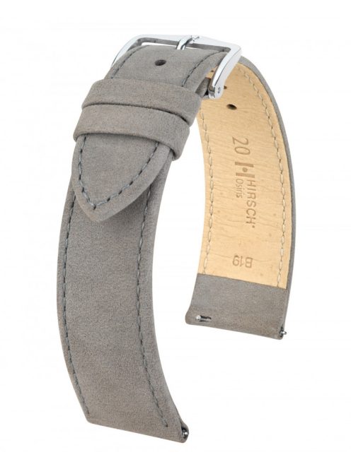 Hirsch Osiris Nubuck borjúbőr óraszíj, szürke, 18/16L
