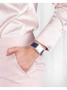 Hirsch Osiris Nubuck borjúbőr óraszíj, sötétkék, 22/20L