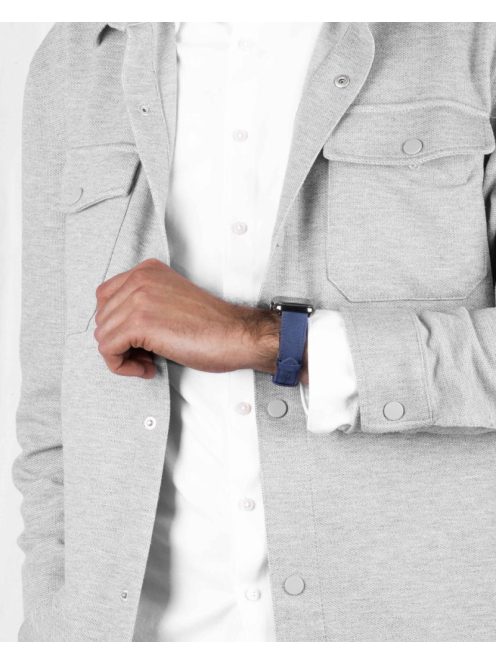 Hirsch Osiris Nubuck borjúbőr óraszíj, sötétkék, 12/10M