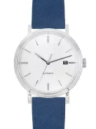 Hirsch Osiris Nubuck borjúbőr óraszíj, sötétkék, 16/14M