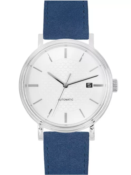 Hirsch Osiris Nubuck borjúbőr óraszíj, sötétkék, 16/14M