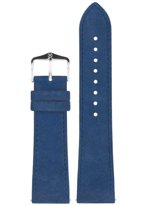 Hirsch Osiris Nubuck borjúbőr óraszíj, sötétkék, 18/16M
