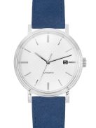 Hirsch Osiris Nubuck borjúbőr óraszíj, sötétkék, 18/16M