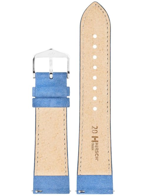 Hirsch Osiris Nubuck borjúbőr óraszíj, világoskék, 12/10M