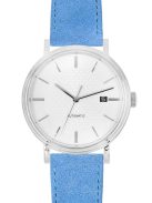 Hirsch Osiris Nubuck borjúbőr óraszíj, világoskék, 12/10M