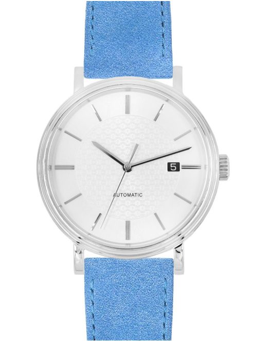 Hirsch Osiris Nubuck borjúbőr óraszíj, világoskék, 12/10M