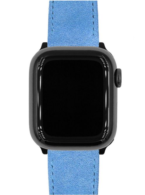 Hirsch Osiris Nubuck borjúbőr óraszíj, világoskék, 12/10M