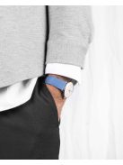 Hirsch Osiris Nubuck borjúbőr óraszíj, világoskék, 12/10M