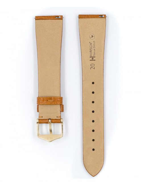 Hirsch Massai struccbőr óraszíj, aranybarna, 21/18L