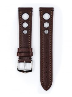 Hirsch Rally bivalybőr óraszíj, sötétbarna, 18/16L