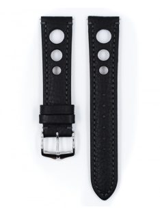 Hirsch Rally bivalybőr óraszíj, fekete, 20/18L