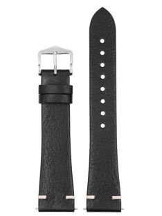Hirsch Bagnore borjúbőr óraszíj, fekete, 20/16L