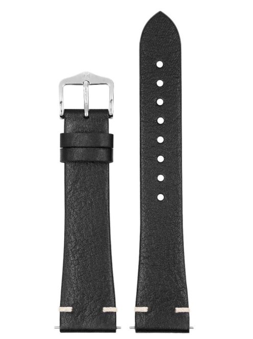 Hirsch Bagnore borjúbőr óraszíj, fekete, 22/18L