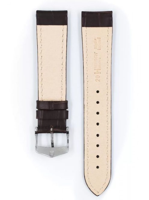 Hirsch Modena borjúbőr óraszíj, fekete 20/18L