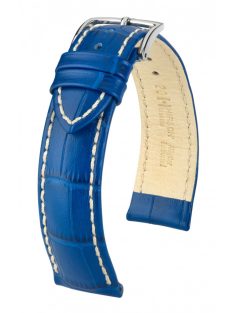 Hirsch Modena borjúbőr óraszíj, királykék 20/18L