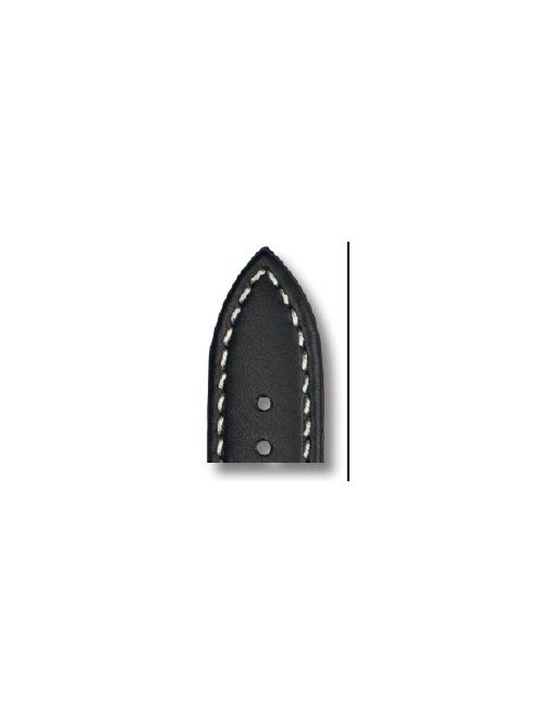 RIOS Deep Sea bőr óraszíj, fekete, 20/18 mm