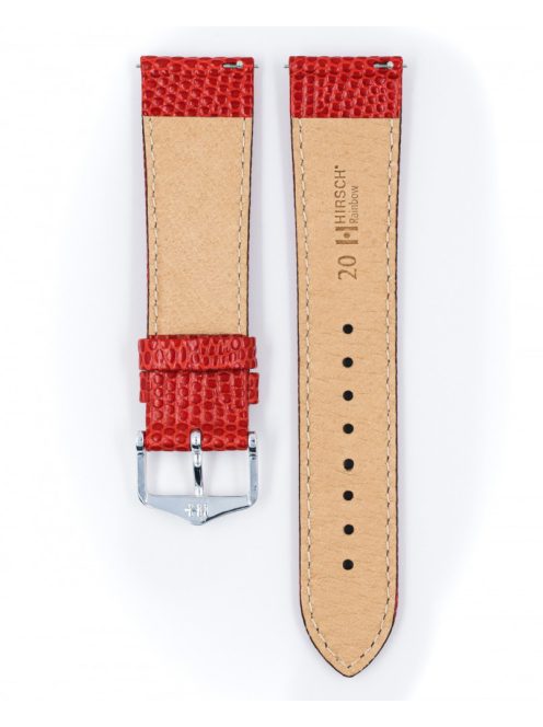 Hirsch Rainbow borjúbőr óraszíj, piros, 18/16M