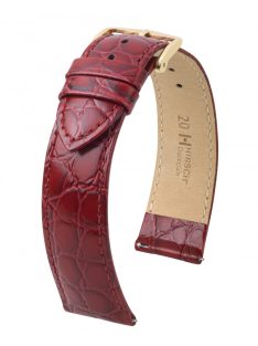 Hirsch Crocograin borjúbőr óraszíj, burgundi, 16/14M
