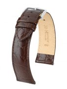 Hirsch Crocograin borjúbőr óraszíj, sötétbarna, 18/16L