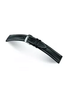   RIOS Next Hightech Ballistic bőr óraszíj, fekete, 20/18 mm