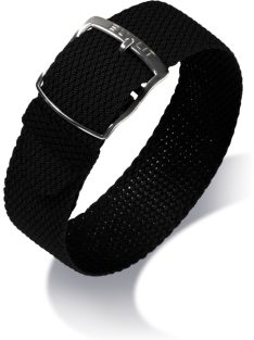 EULIT Kristall egyrészes perlon óraszíj, fekete 20mm XL