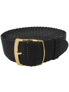 EULIT Panama egyrészes perlon óraszíj, fekete 20mm