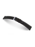 RIOS Maxime Jaeger LeCoultre struccbőr óraszíj, fekete, 19/16 mm