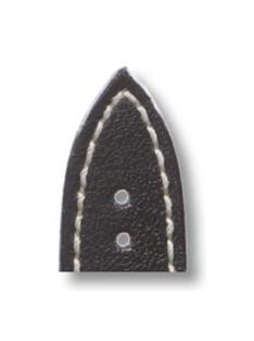 RIOS Engineer Omega bőr óraszíj, fekete, 20/18 mm