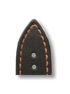 RIOS Engineer Omega bőr óraszíj, fekete, 20/18 mm