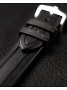 Hirsch Hevea kaucsuk óraszíj, fekete, 18/16L