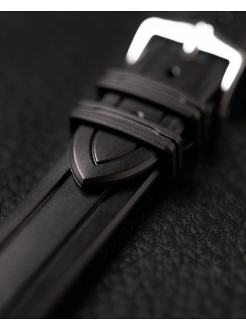 Hirsch Hevea kaucsuk óraszíj, fekete, 18/16L