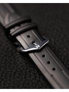 Hirsch Hevea kaucsuk óraszíj, fekete, 18/16L