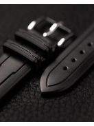 Hirsch Hevea kaucsuk óraszíj, fekete, 18/16L