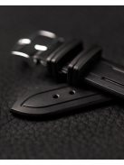 Hirsch Hevea kaucsuk óraszíj, fekete, 18/16L