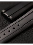 Hirsch Hevea kaucsuk óraszíj, fekete, 18/16L