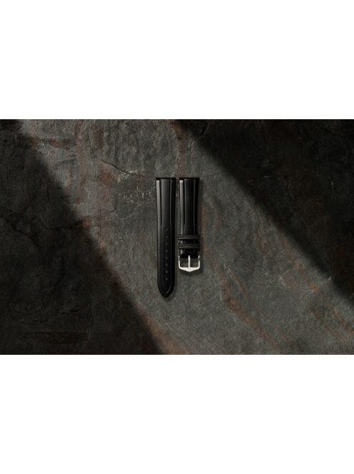 Hirsch Hevea kaucsuk óraszíj, fekete, 18/16L