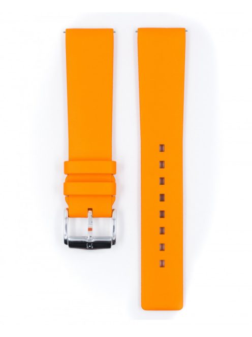 Hirsch Pure kaucsuk óraszíj, narancs, 22/20L
