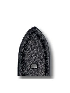 RIOS Tegernsee bőr óraszíj, fekete, 20/18 mm