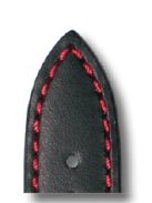 RIOS Smart bőr óraszíj, fekete/piros, 18/16 mm