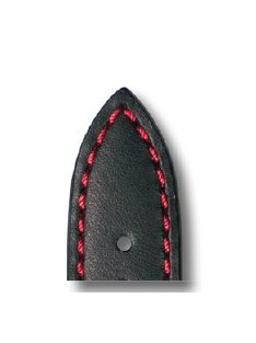 RIOS Smart bőr óraszíj, fekete/piros, 20/18 mm