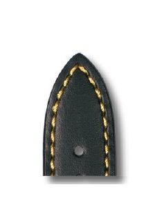 RIOS Smart bőr óraszíj, fekete/sárga, 18/16 mm